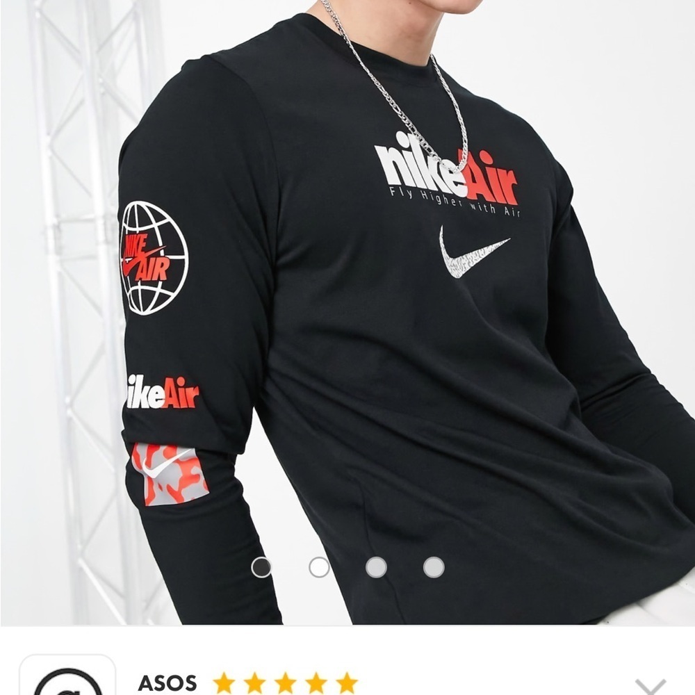 Nike Air Black and Red Long Sleeve Tee perfect condition - Picture 2 of 4